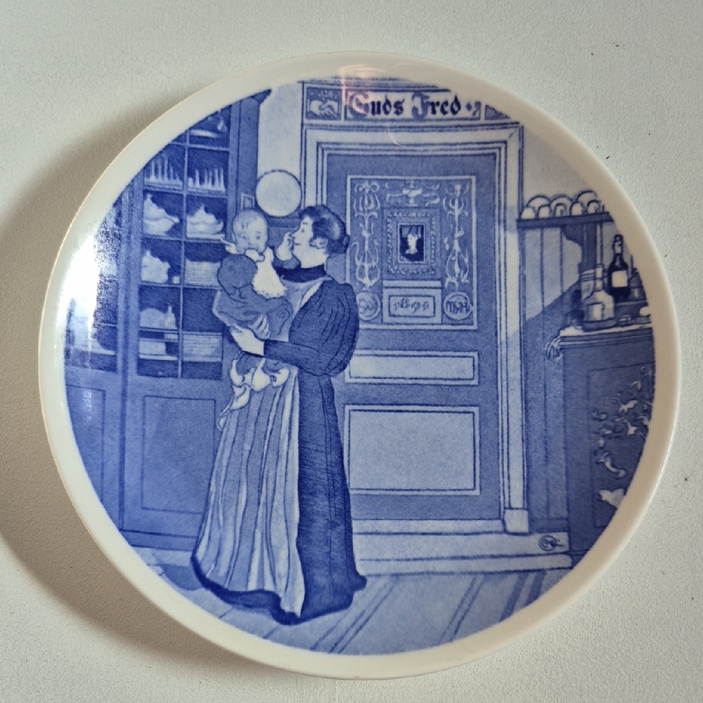 Collectible Vintage Porcelain Plate, Artist Carl Larsson